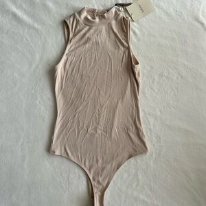 Bohme Ribbed Beige Bodysuit